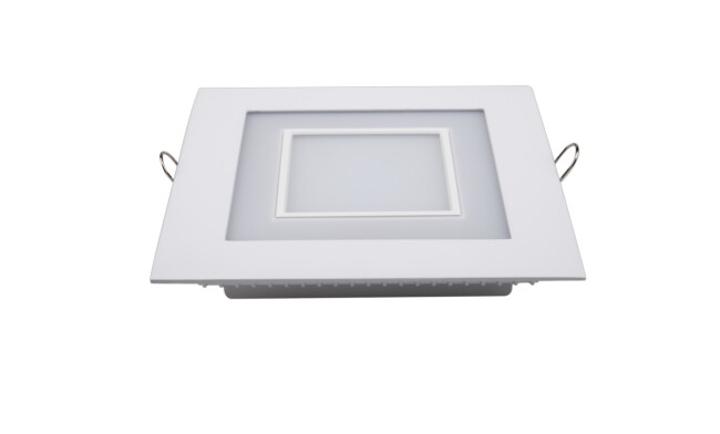 LED面板燈 12W方形雙色面板燈 開孔138x138mm 白光藍邊 可分段控制光色